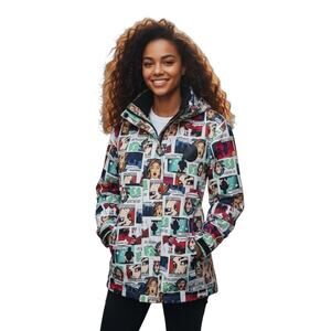 Dirtybird Records 2005 Colorful Comic Pop Art Design Hooded Jacket RARE HTF S